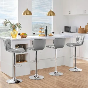 PU Leather Adjustable Swivel Chairs with Footrest