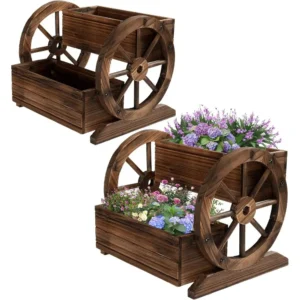 2PCS Wooden Wagon Planter Box