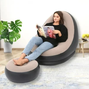 Lazy Inflatable Lounge Chair for Adults with Foot Stool
