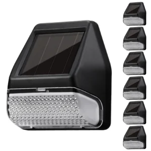 6 Pack Solar Deck Lights, Dusk-to-Dawn LED Fence Lights
